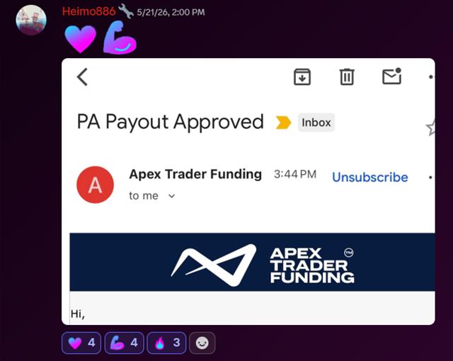 Heimo Apex payout approved email